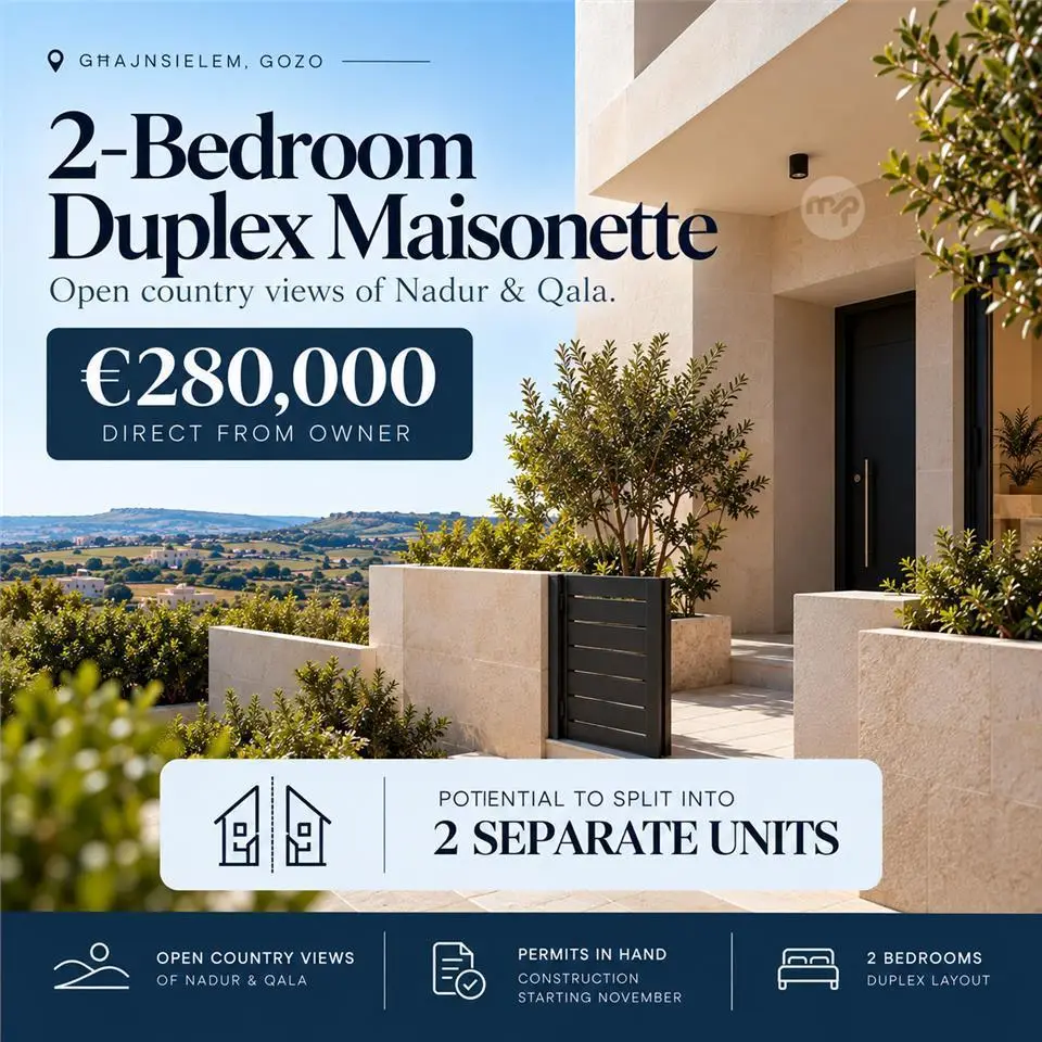 Direct From Owner| 2-Bedroom Duplex Maisonette with Investment Potential – Ghajnsielem — Ghajnsielem (Gozo), Malta, Malte