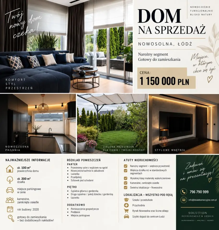 Łódź Nowosolna, ul. Pomorska Dom szeregowy wysoki standard - 100 m² - 3 pokoje — 3/10